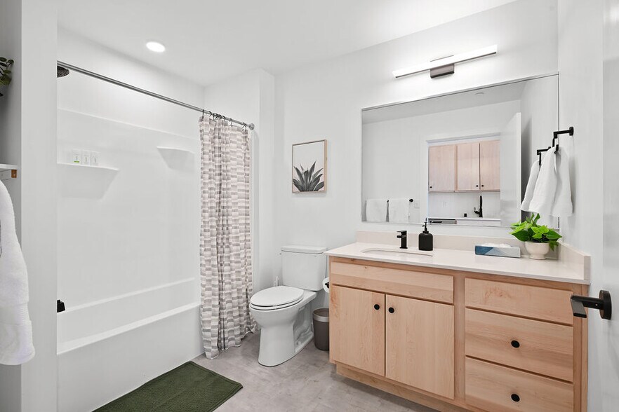Furnished Bathroom - The Common Place Apartments
