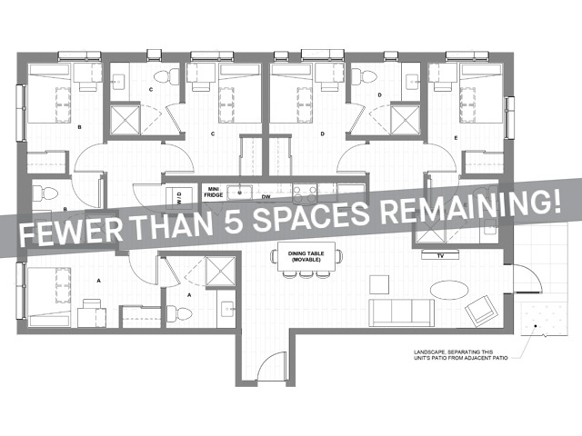 5x5 Courtyard - Fewer than 5 Spaces Remaining! - HERE Seattle Student Apartments