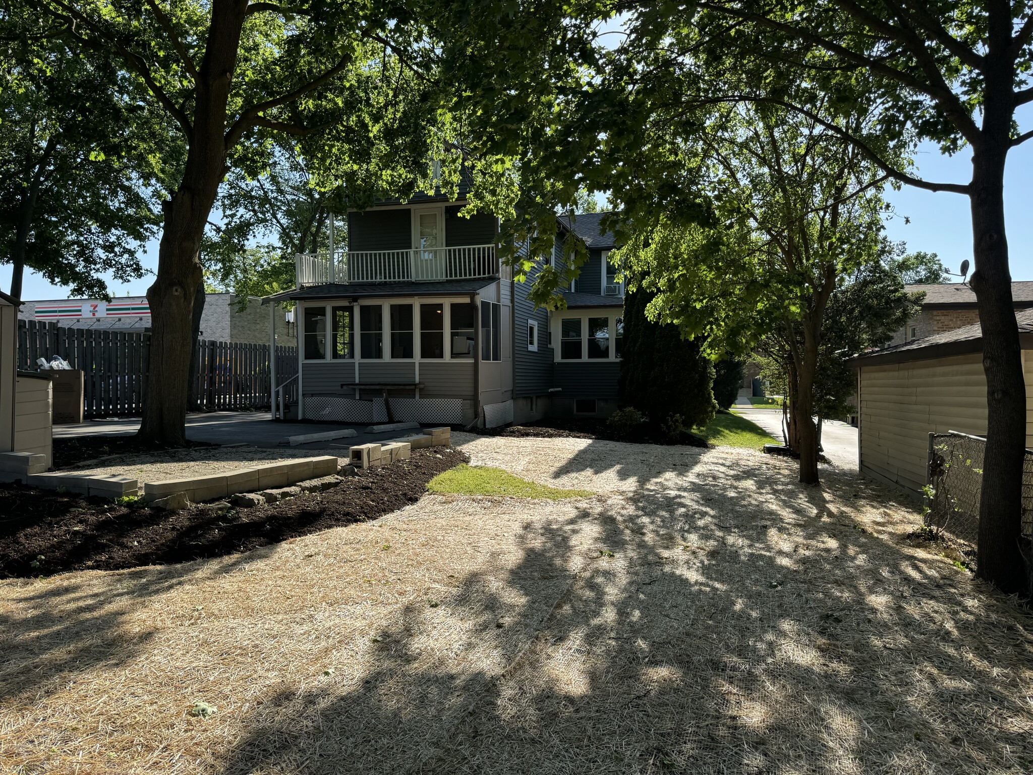 newly seeded backyard - 617 Delles Rd