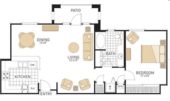 1BR/1BA - The Oaks Apartment Homes