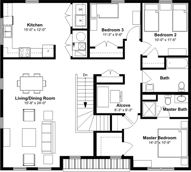 3BR/2BA Twnhse - Emerson Square Apartments