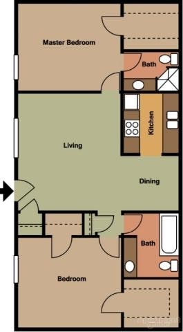 2BR/2BA - Flats @ 139