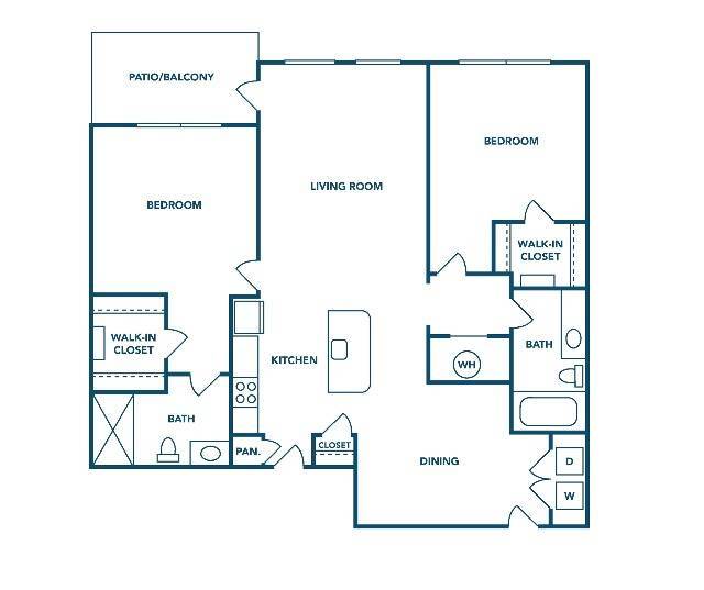 2 Bedroom | 2 Bath | 1135 SF - Ballpark Apartments @ Town Madison