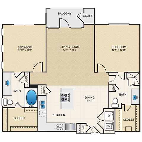 Floorplan - Cypress at Lewisville Apartment Homes
