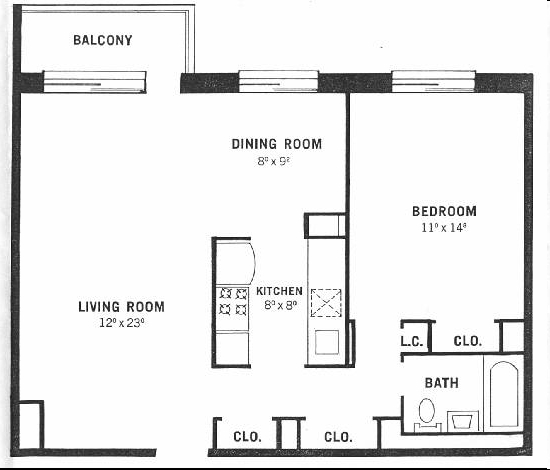 1BR/1BA - The Doric