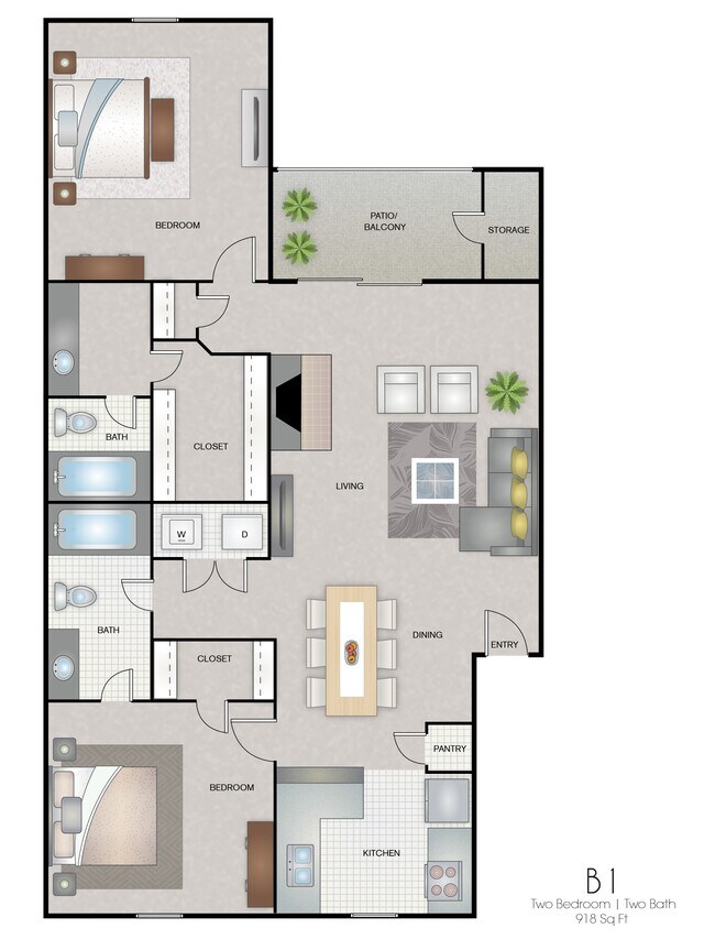 B1- 918 Sq Ft - Wythe Apartment Homes