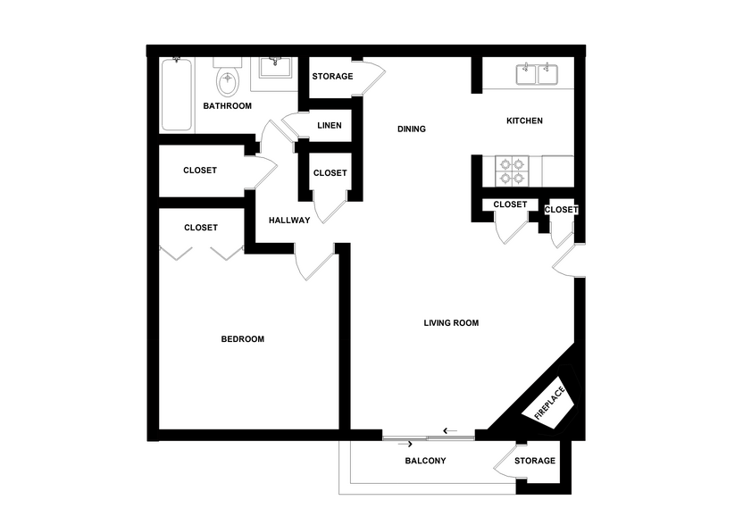 SUMM-1A1-2D Floor Plan.png - Summer Chase Apartments