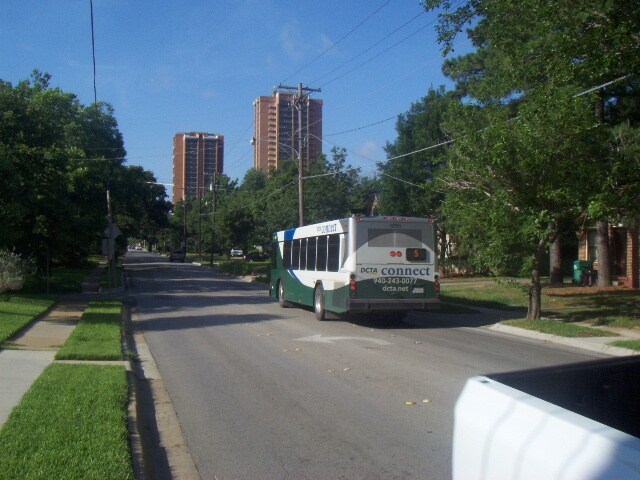 The distance to TWU through the BELL AVE HISTORIC DISTRICT. 940-383-2500 - 2019 N Bell Ave