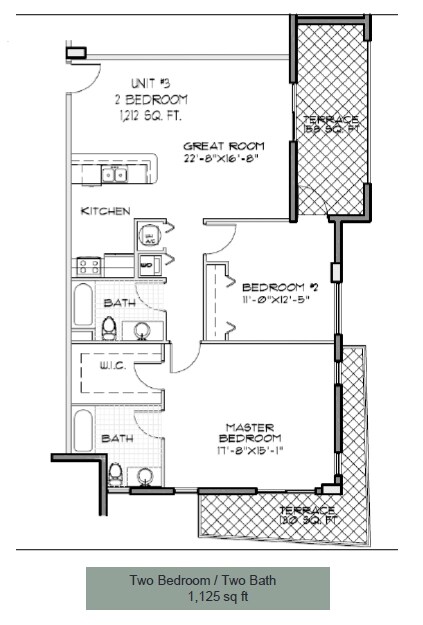 2 Bed/ 2 Bath 1,125 sq. ft. - Palermo 30