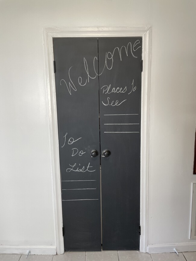 • Keep up with your To-Do-List or anything of importance with this fun chalkboard door. - 1007 E Unaka Ave