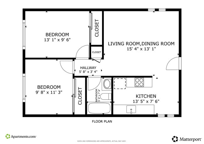 2BR, 1BA - 760SF - 2347 Pacheco St