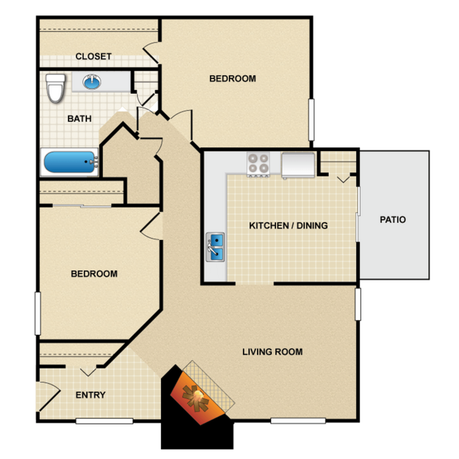 Floorplan - Millcreek Woods Apartment Homes