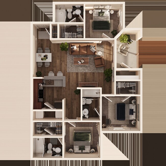 Floorplan - Dakota Ranch Student Apartments
