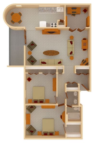 2 Bedroom plus Den - Metropolitan Towers