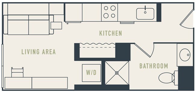 Broadway Studio Murphy - 2D Floor Plan - Broadview at Vanderbilt