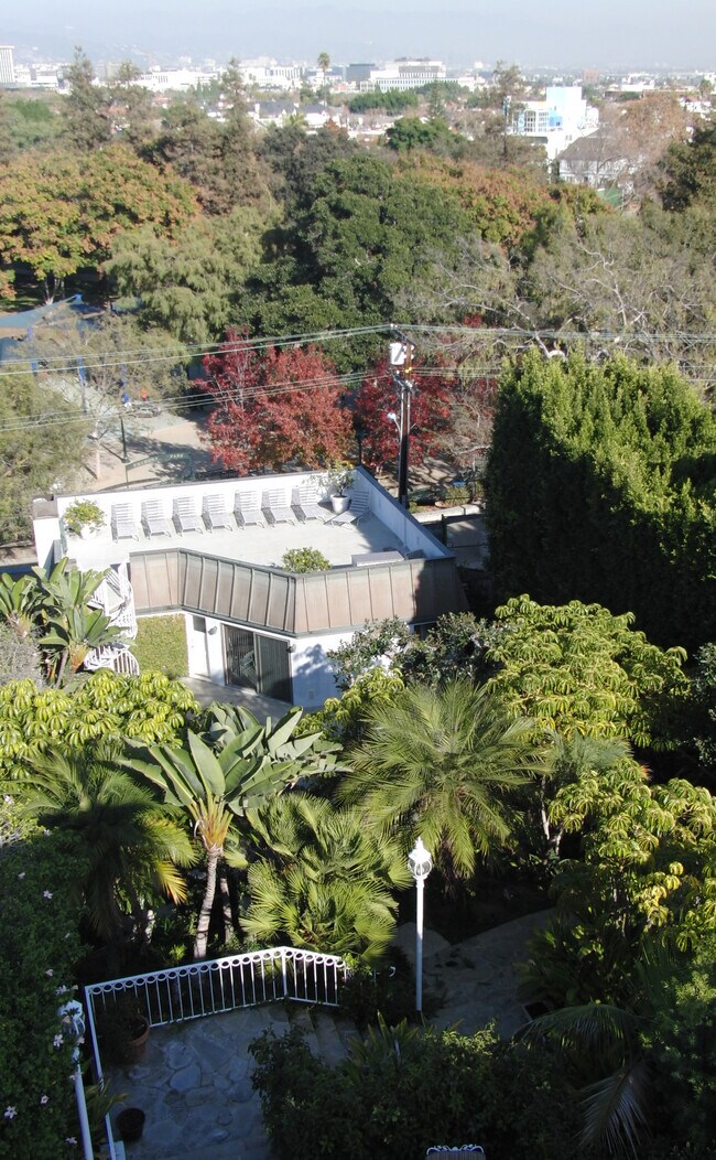 Guesthouse viewed from main house - 456 S Spalding Dr