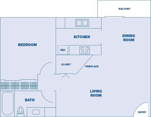 Floorplan - Warner Courtyard Apartments