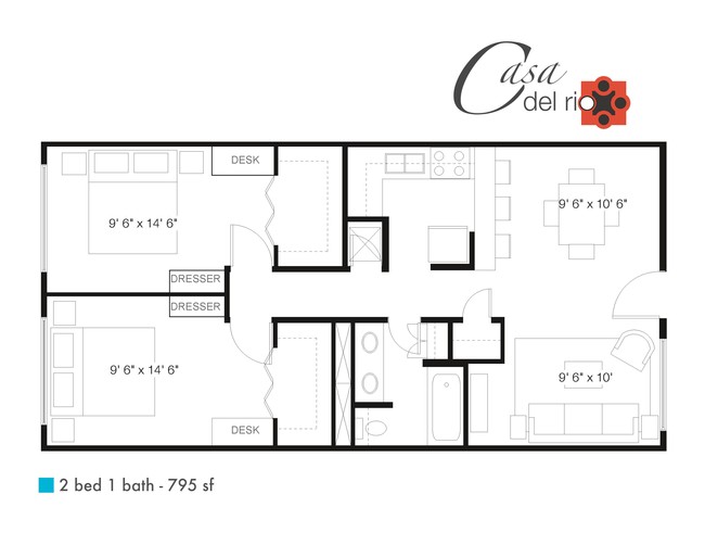 Floorplan - Casa Del Rio Apartments