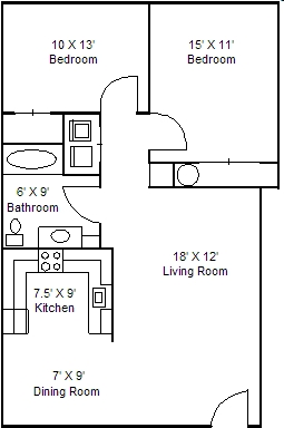 2BR/1BA - Fircrest Apartments