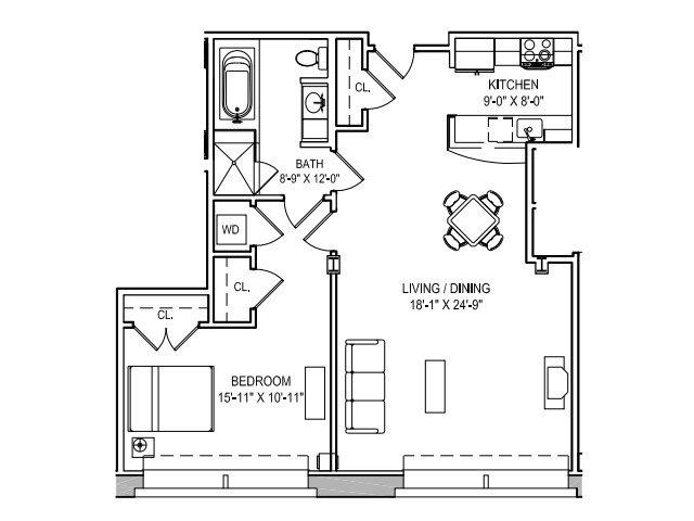 One Bedroom - Baker Square Condominiums