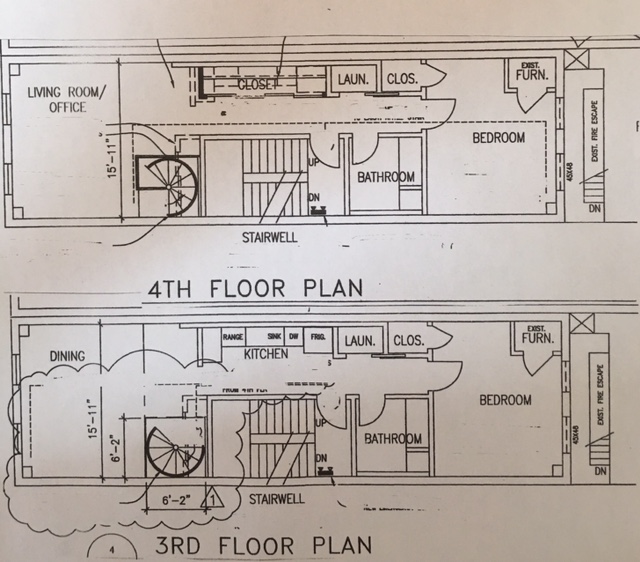 floor plan upper and lower floors - 1019 Main St