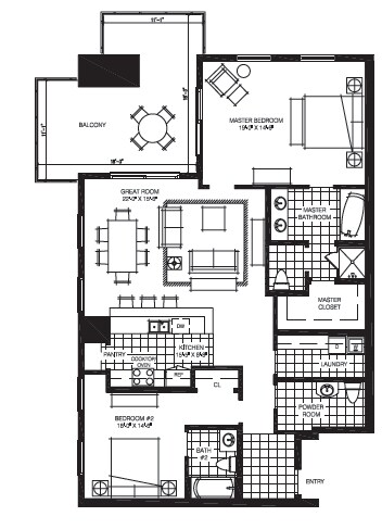 2BR/2.5BA - The Mark