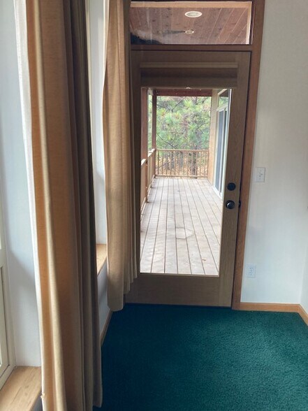 Living Room North door to deck - 1381 Mingo Mountain Rd