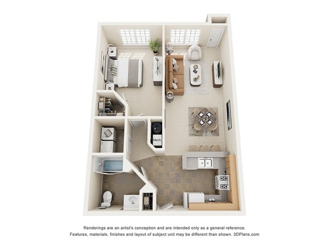 Singleton | 1 Bed 1 Bath | 800 sq ft | Morgan Ridge Apartments in Winston-Salem - Morgan Ridge