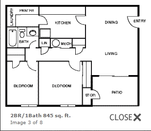 2BR/1BA - Foxcroft Apartments