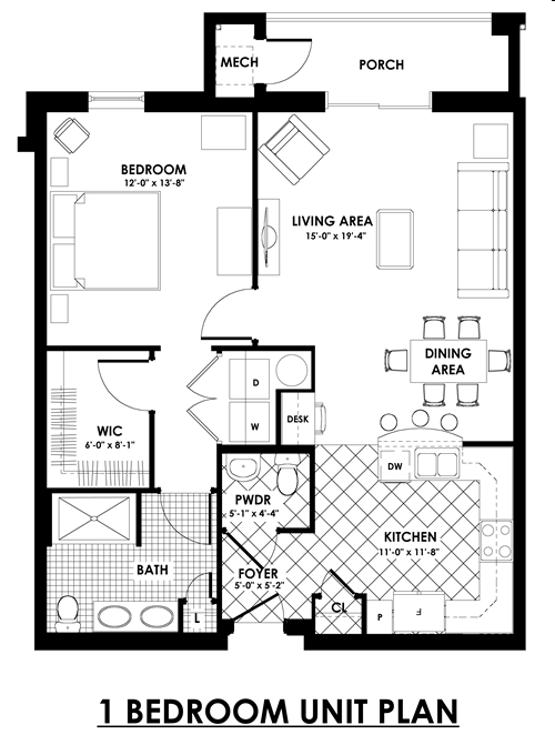 1BR/1.5BA - The Helm