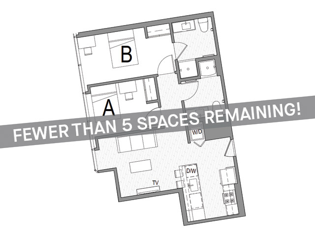 2x2 H - Fewer than 5 Spaces Remaining! - Student | Rise at Riverfront Crossings