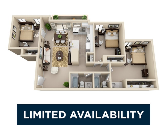 3 Bedroom | 2 Bathroom - Campus Crossings at Riverside