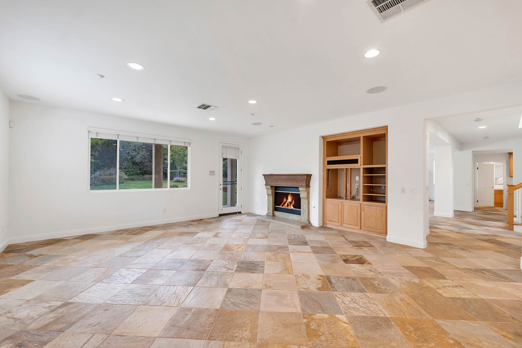 Family Room With Fireplace & Media Center - 12215 Delante Ct