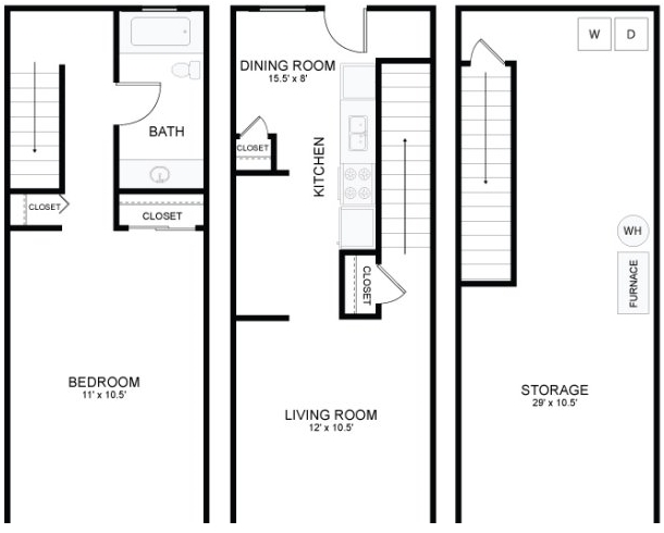 1BR/1BA - Windstone Townhomes