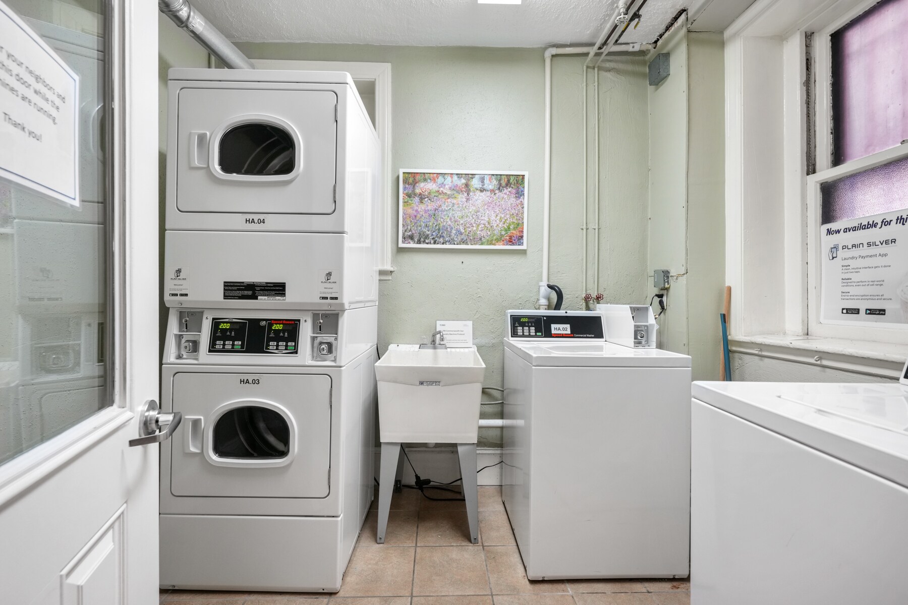 App-operated laundry is 10 steps from apt. door - 290 Commonwealth Ave