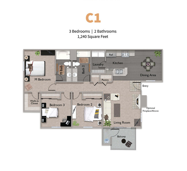 Floorplan - Somerfield at Lakeside Apartments