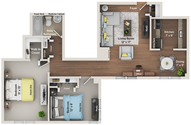 Floorplan - Plaza Club City Apartments