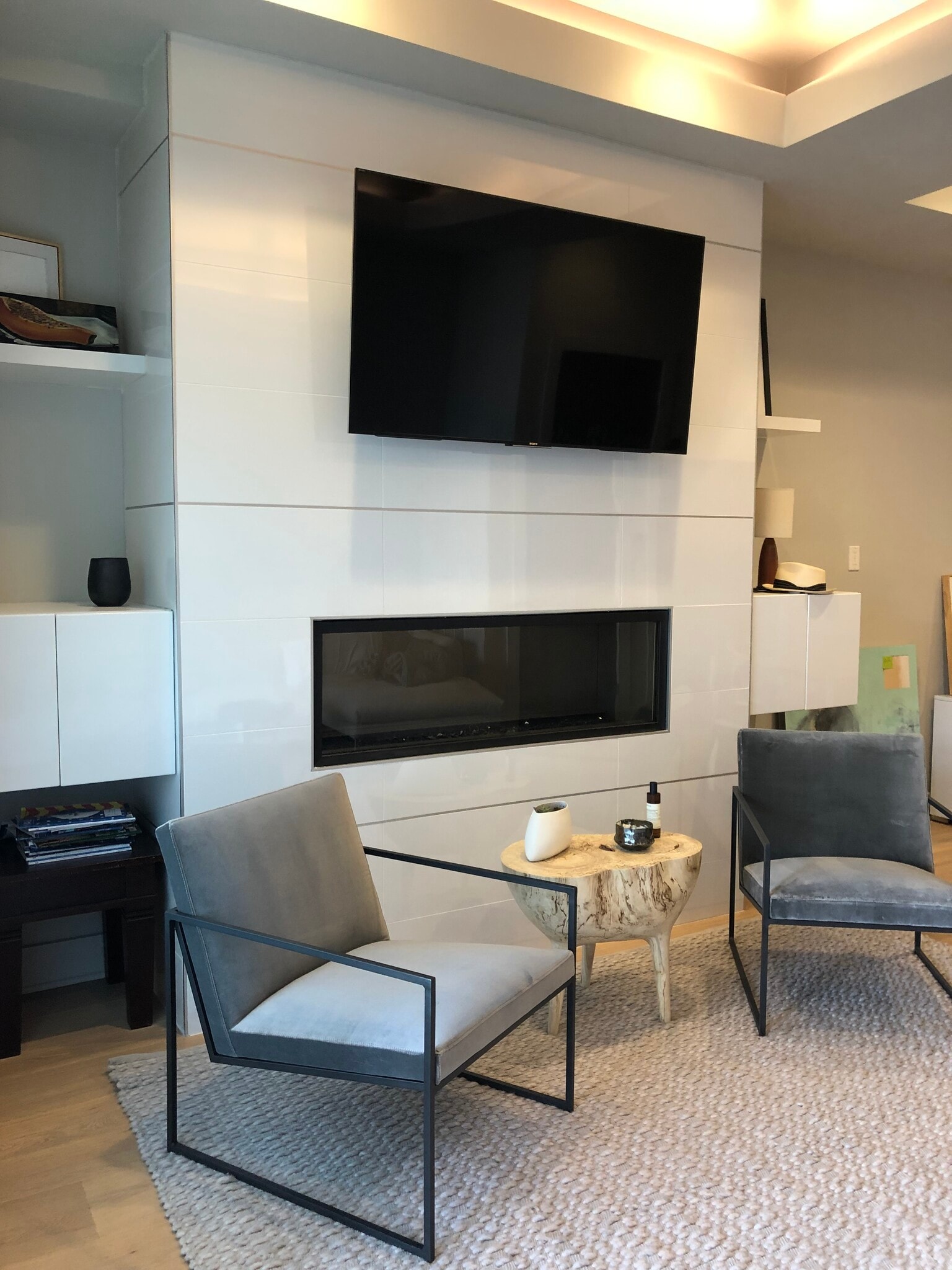 Living room with gas fireplace - 1339 Irving Street NW Apt C