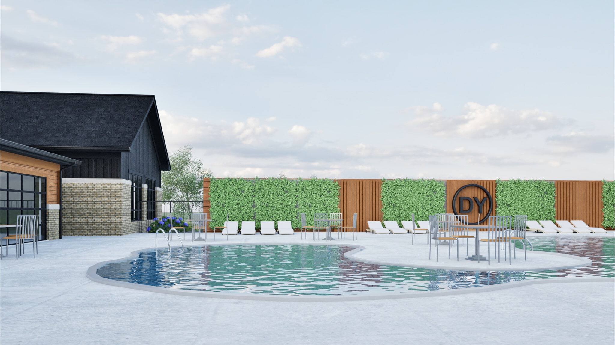 The Yard Pool Rendering - Residences at DeForest Yards