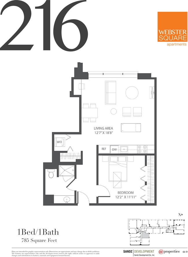 216 Floor Plan - Webster Square Apartments