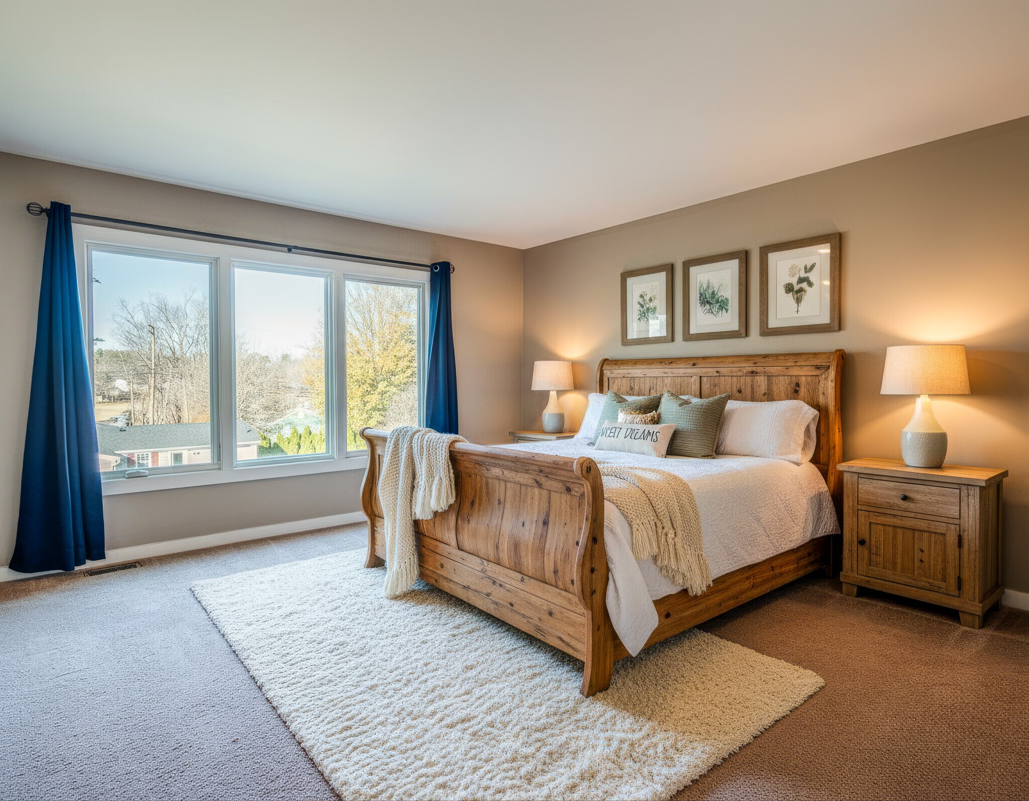 AI-staged Bedroom 1 - 1013 Linden Ave