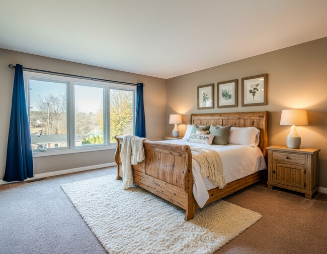 AI-staged Bedroom 1 - 1013 Linden Ave