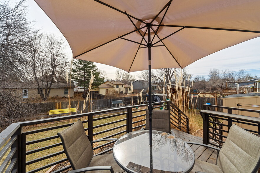 Wooden deck overlooking the backyard. - 3418 Stratton Dr