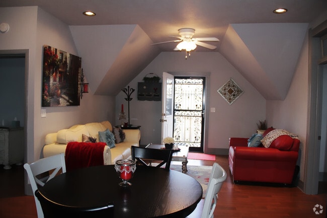 View of family room from kitchen
