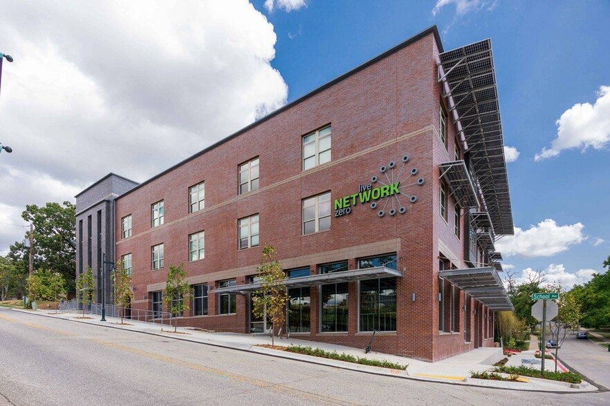 Awnings on the south side of the building are solar panels - Network Building