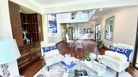 LIVING ROOM WITH KITCHEN IN BACKGROUND - 833 Ocean Ave