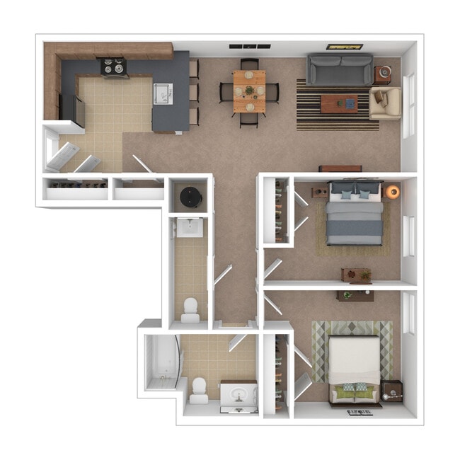 The Springs - 2 Bed, 1.5 Bath, 787 sq. ft. - The Springs Apartments