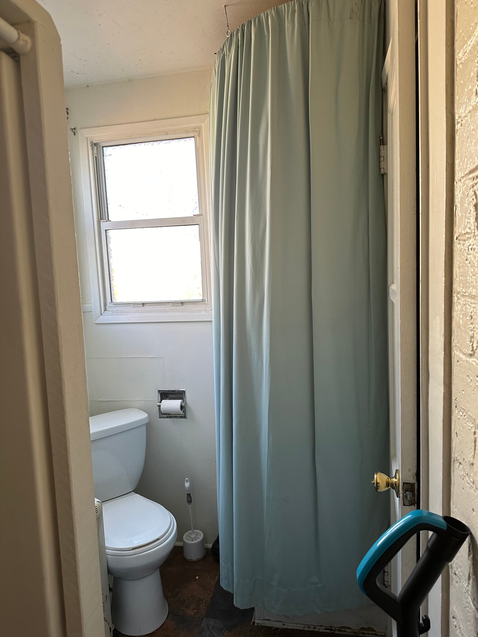 Behind green curtain is the water heater - 131 Crowley Lake Dr