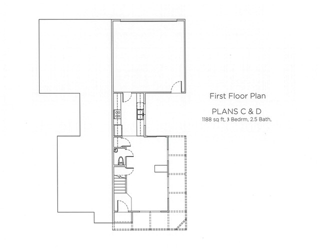 First Floor Plan – 1,188 sq. ft. - Hansen Place