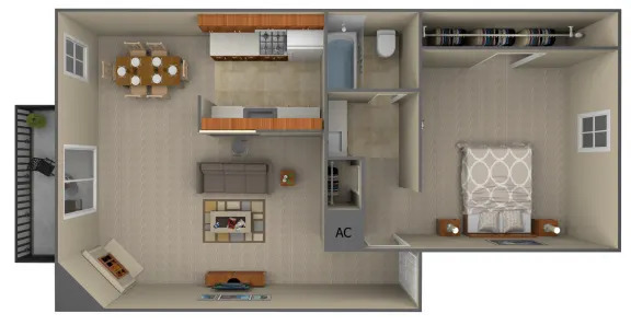 1-Bedroom/1-Bathroom - Four Winds Apartment Homes